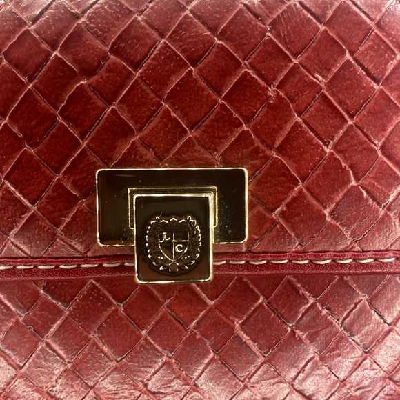 Lis Claiborne Burgundy faux basket weave Tri Fold Wallet NWOT - Picture 10 of 12
